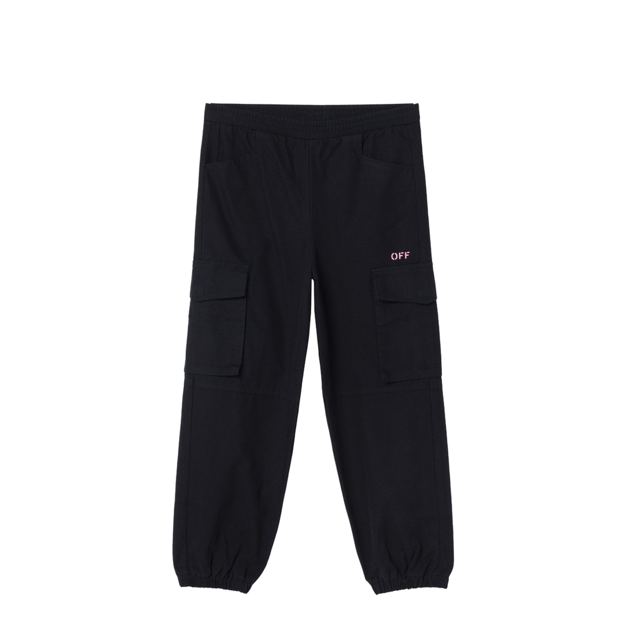 Black Jogging Cargo Trousers with Logo - Image 1