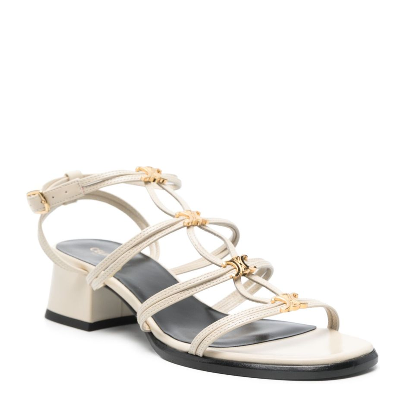 Buckle-Fastening Ankle Strap Low Block Heel - Image 2