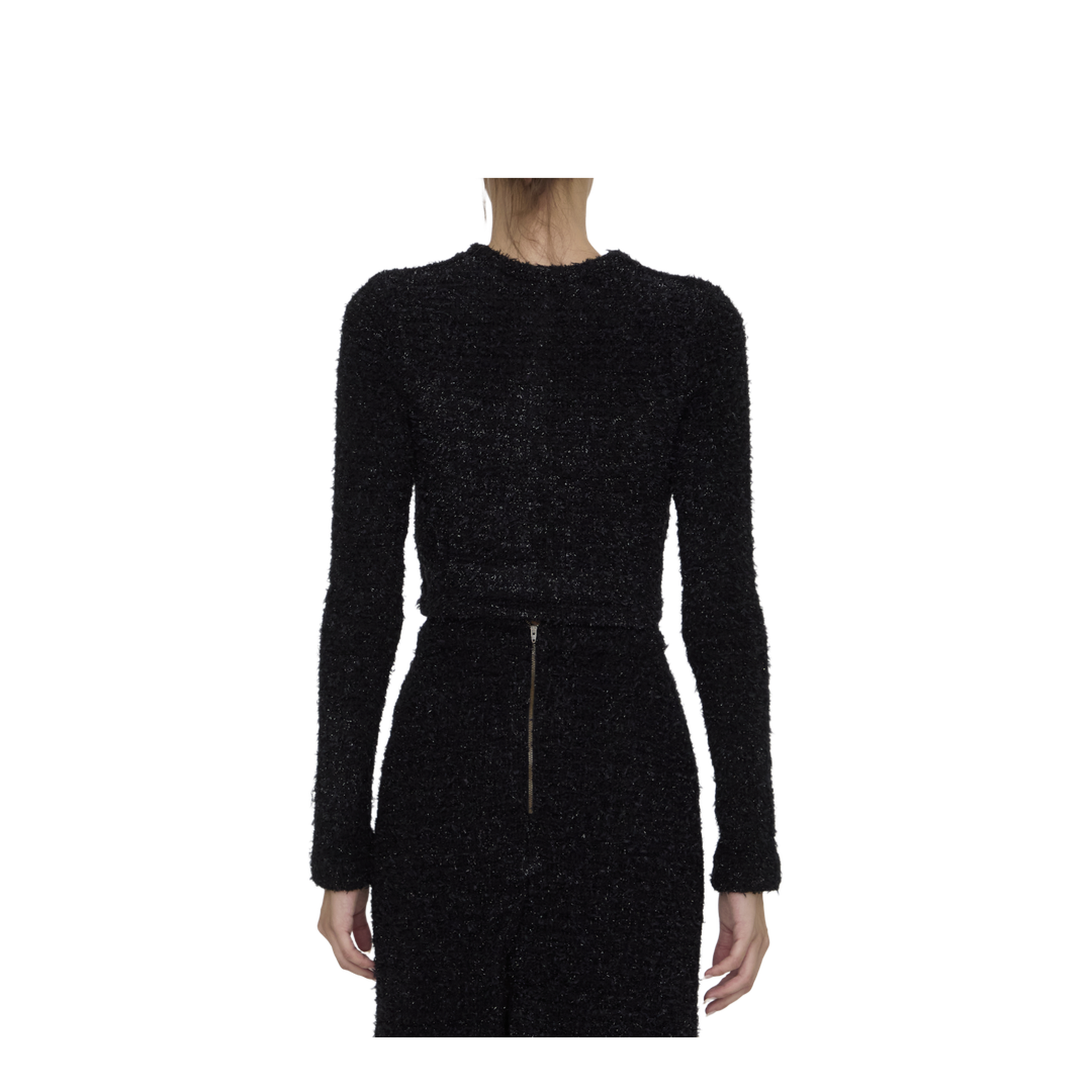 Cropped Tweed Cardigan - Image 3