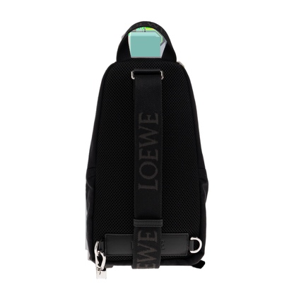 Flex Canvas and Suede Sling Bag - Black - Image 3