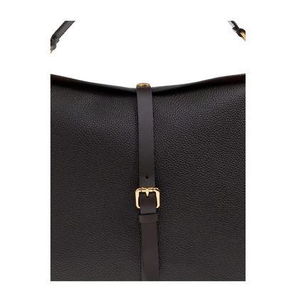 Buckle-Fastening Extra-Large Leather Shoulder Bag - Image 5
