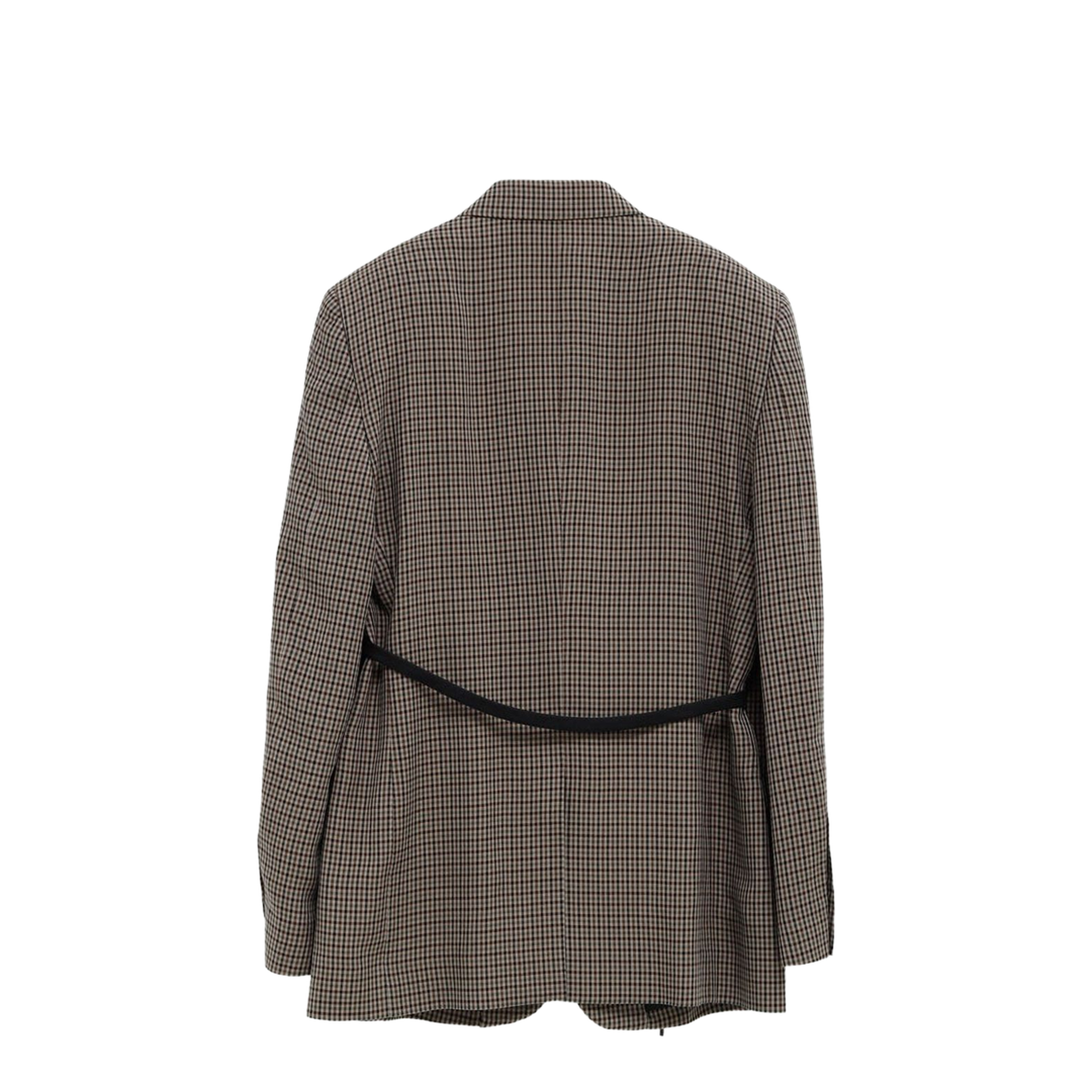 Wrap Tailored Jacket in Khaki/Brown - Image 3