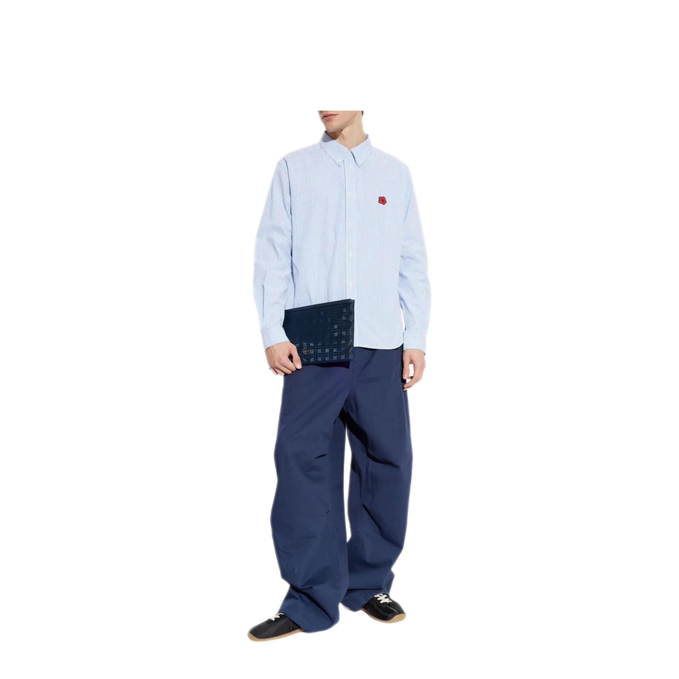 Boke Flower Embroidered Casual Shirt in Seersucker Cotton - Image 2