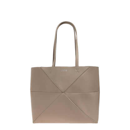 Puzzle Fold Medium Soft Grained Calfskin Tote - Clay - Image 1