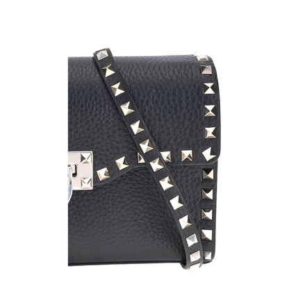 Rockstud Mini Shoulder Bag in Garnet Calfskin - Image 4