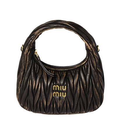 Wander Matelassé Nappa Leather Shoulder Bag - Coffee - Image 1