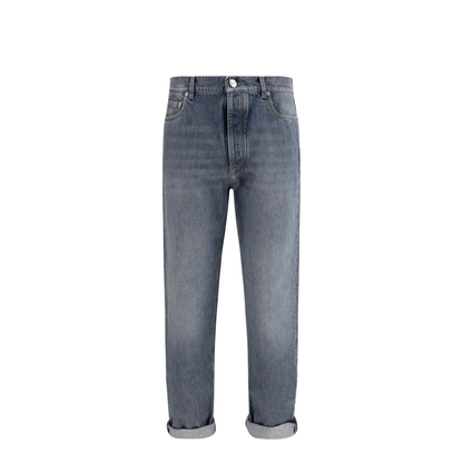 Straight-leg Turn-up Jeans - Image 1