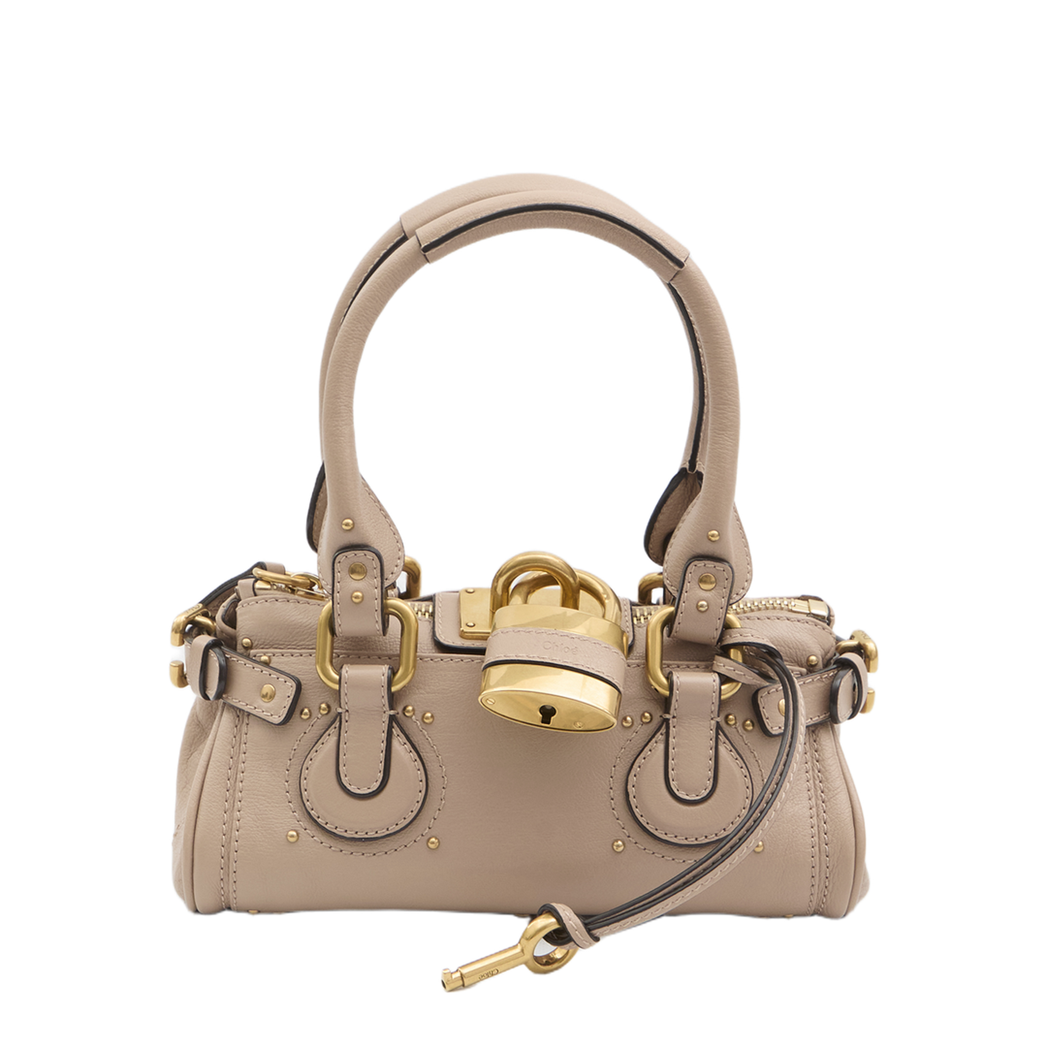 Paddington Small Grained Leather Shoulder Bag - Earthy Pink - Image 1