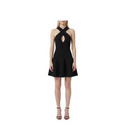 Cross-front knit mini dress - Image 1