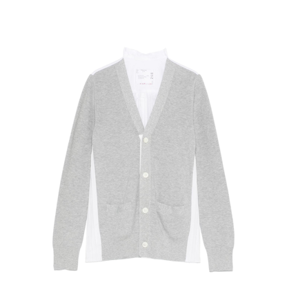 White V-Necked Cardigan - Image 1