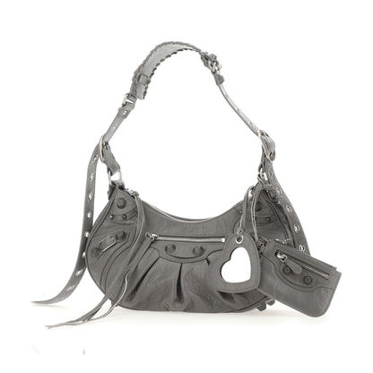 Le Cagole Small Arena Lambskin Shoulder Bag - Black - Image 3