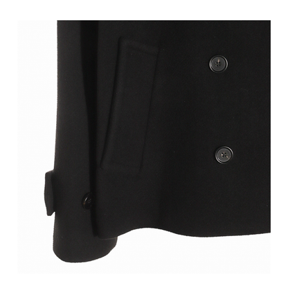 Oversized Wool Short Coat - Black - Image 5