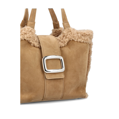 Choc Shopping Bag Suede Beige - Image 4