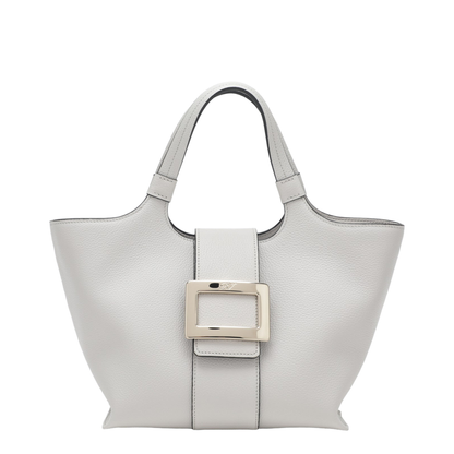 Belle Vivier Mini Shopping Bag In Ice White Calfskin - Ice White - Image 1