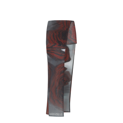 Blurry Roses Asymmetric Midi Skirt - Image 3