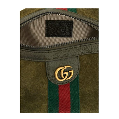 Ophidia Mini Shoulder Bag Suede Dark Green - Image 4