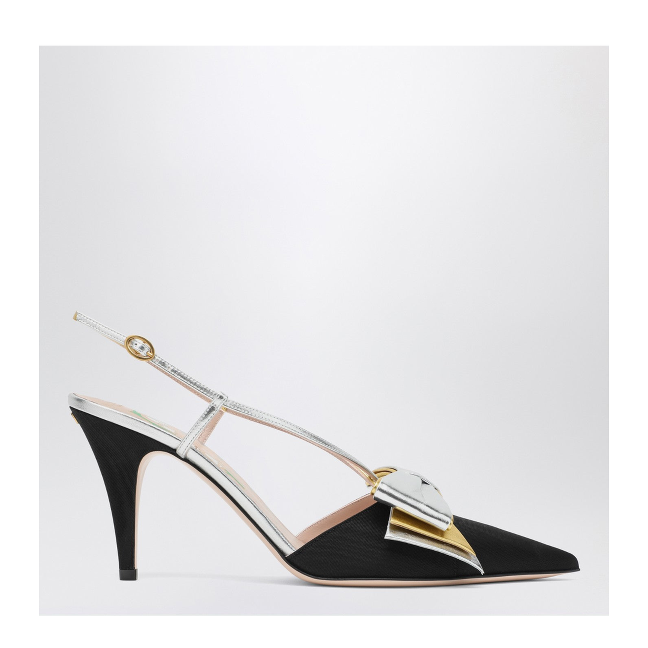 Slingback Bowow Pumps Black with Bow - Image 1