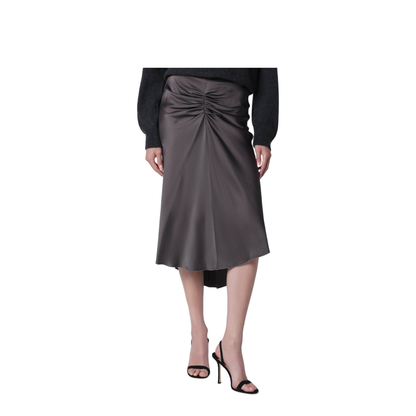 Bela Midi Skirt in Crêpe Satin Gold - Image 1