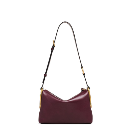 Scene Medium Smooth Leather Shoulder Bag - Dark Port - Image 4
