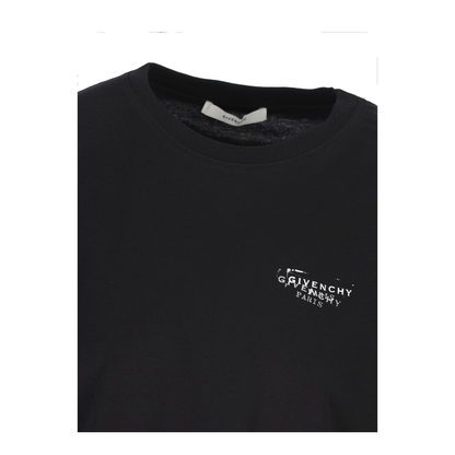 Black T-shirt with Stamp Print - Image 4