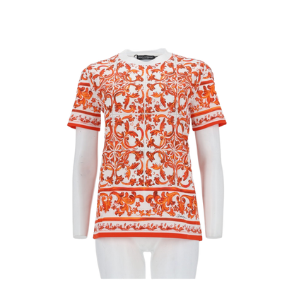 T-SHIRT IN JERSEY STAMPA MAIOLICA - Image 1