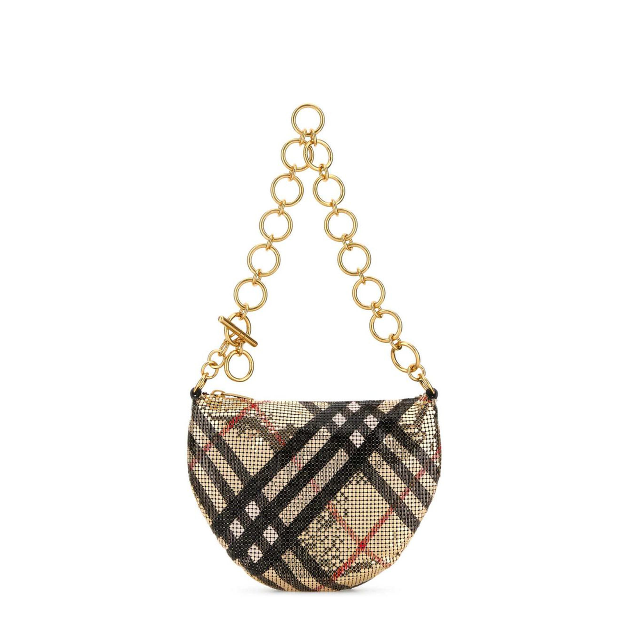 Printed Metal Knit Shoulder Bag - Image 1