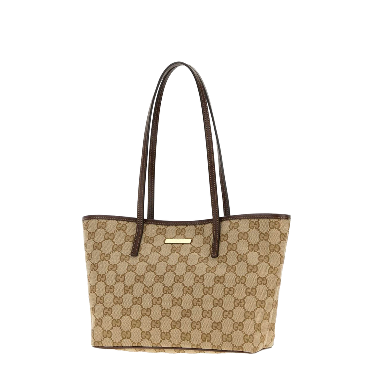 Tribeca Small GG Coated Canvas Tote - Sand & Dark Brown - Image 2