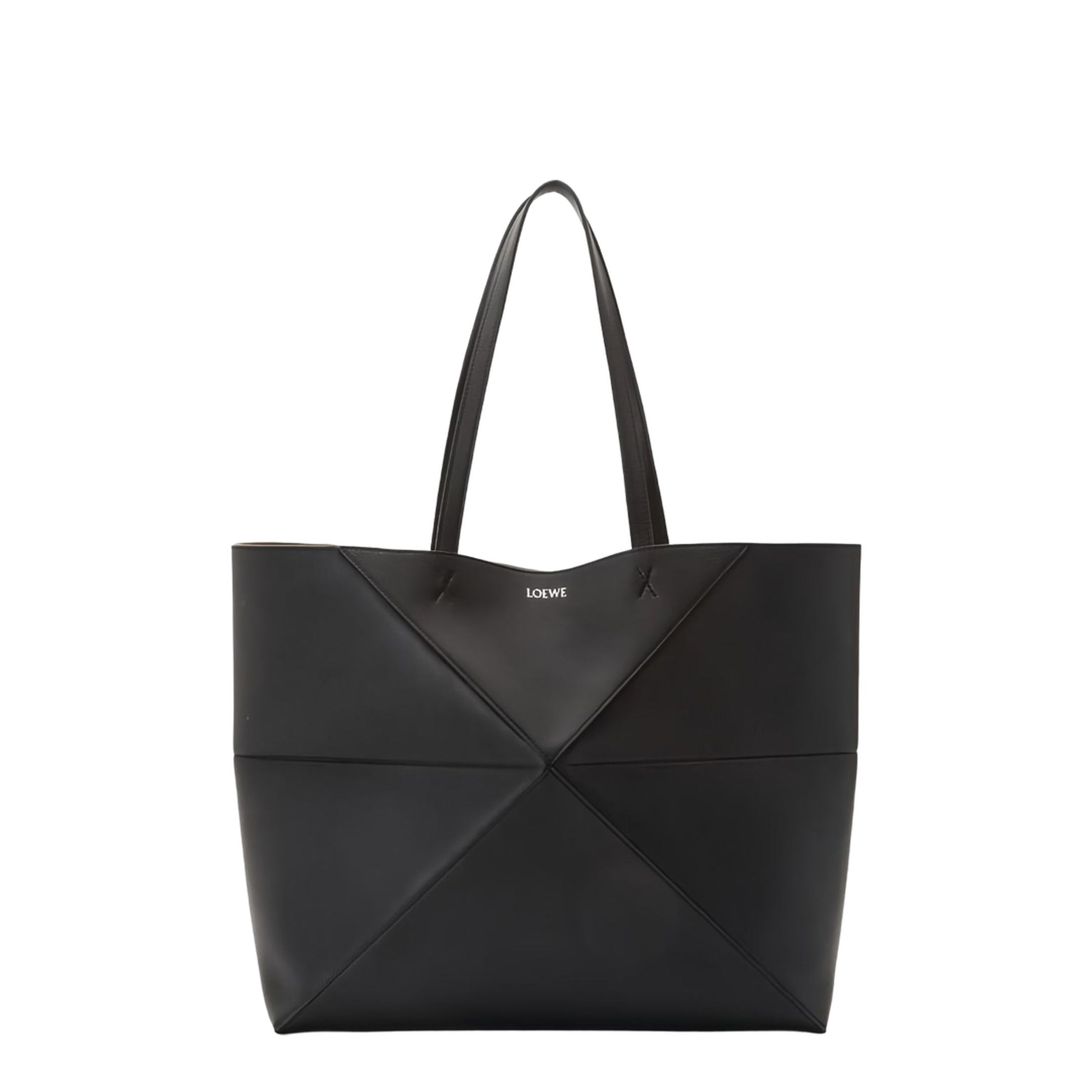 Puzzle Medium Horizontal Soft Grained Calfskin Tote - Black - Image 2