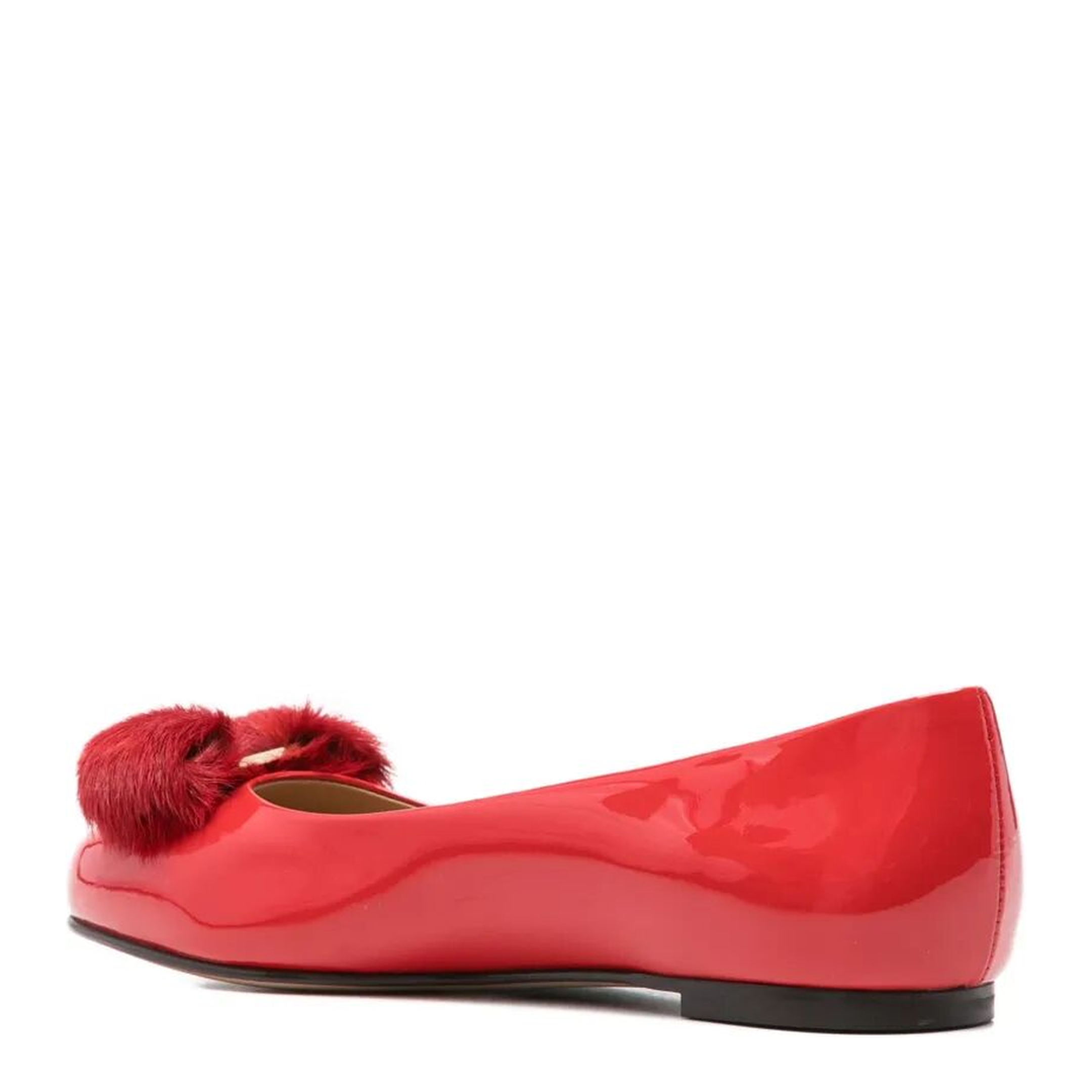 Varina Fur Patent Leather Ballet Flats - Image 3