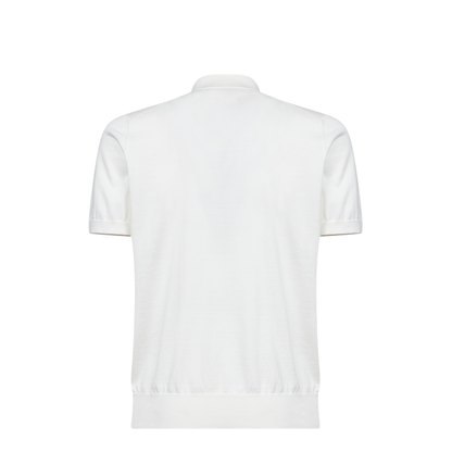 Polo Shirt Cotton Knit White - Image 2