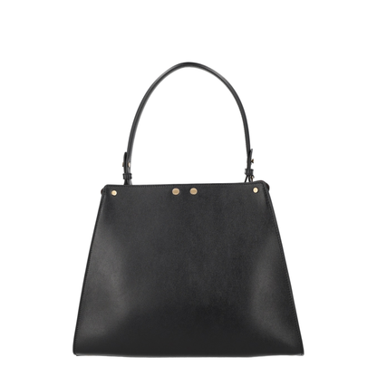 Way Medium Calf Leather with Suede Top-Handle Bag - Black / Chocolate - Image 2