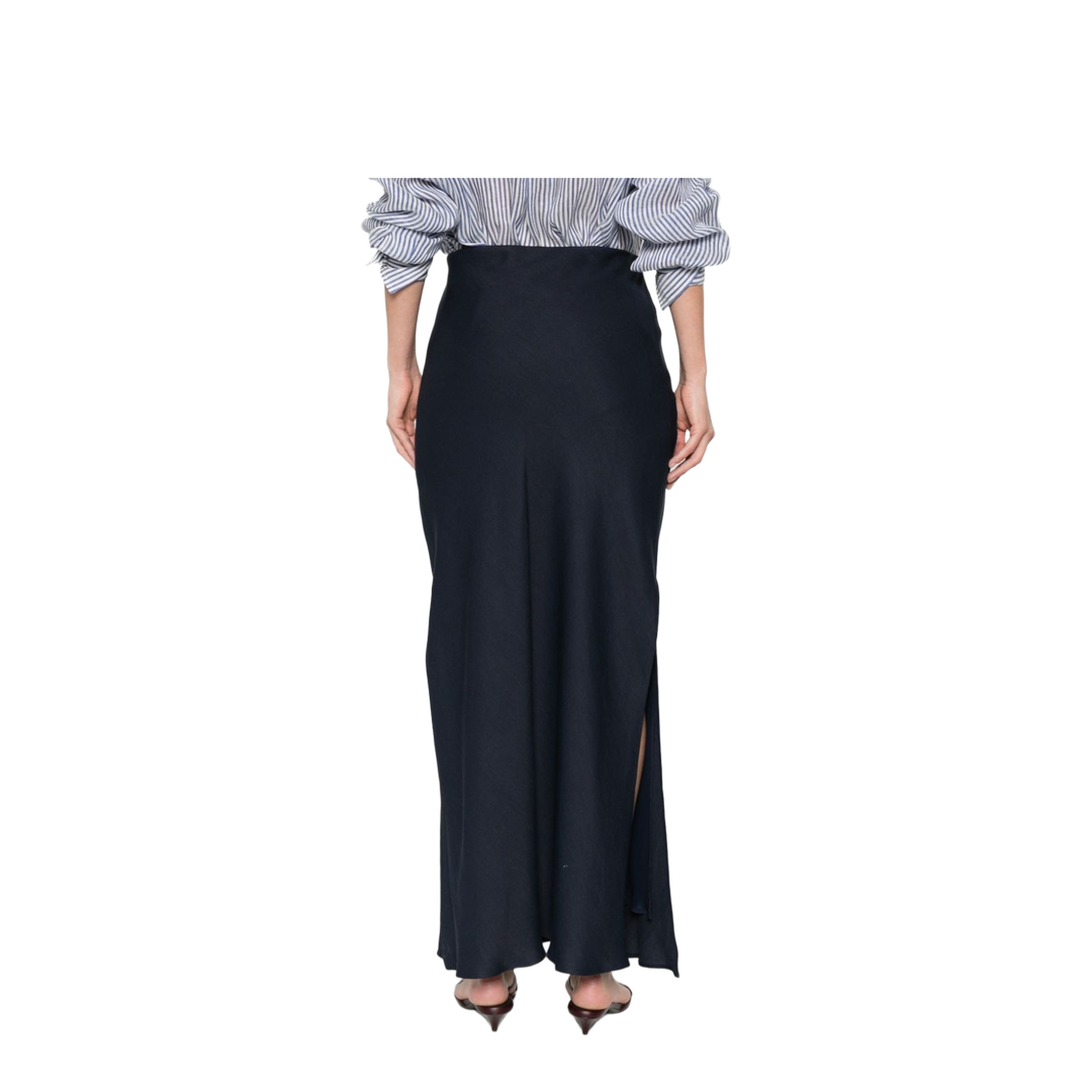 Line Blend Long Skirt Blue - Image 3