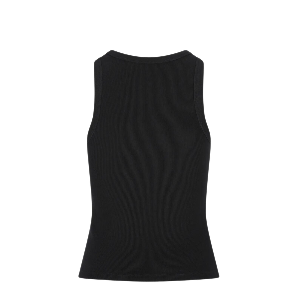 Black Slim-Cut Tank Top with Logo - Image 2