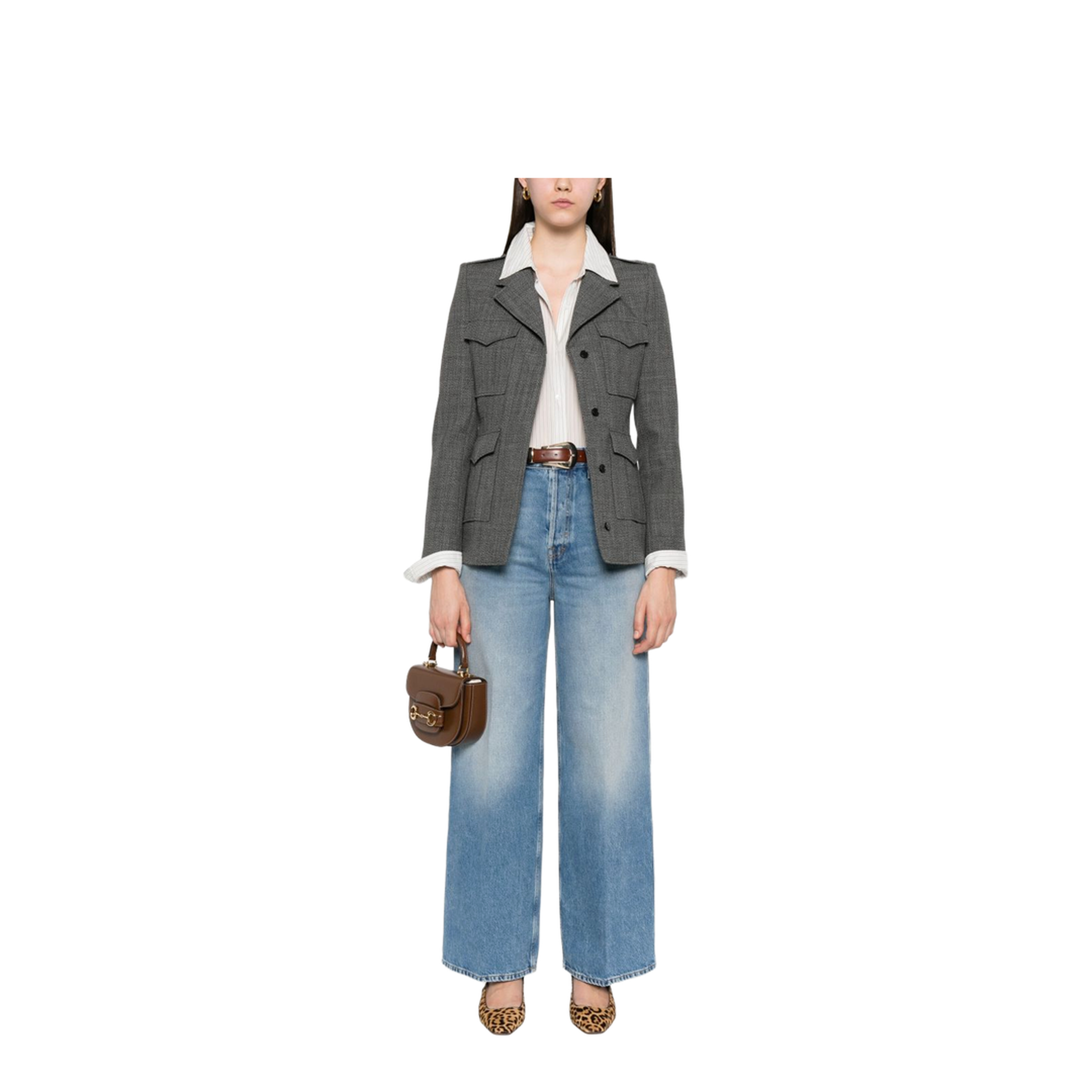 Wide Leg Denim Pants in Light Blue - Image 2