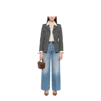 Wide Leg Denim Pants in Light Blue - Image 2