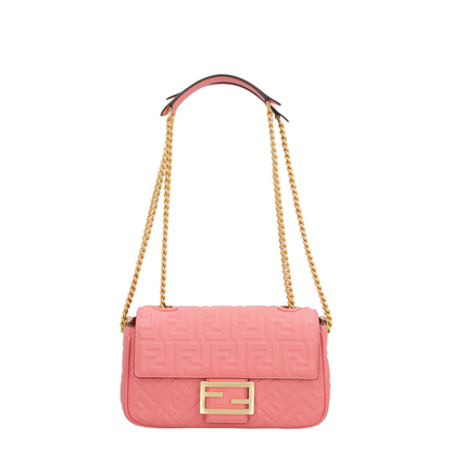 Baguette Chain Midi
Pink Nappa Leather Bag With FF Motif - Image 1