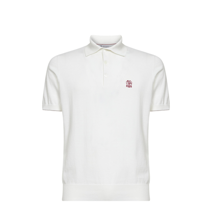Polo Shirt Cotton Knit White - Image 4