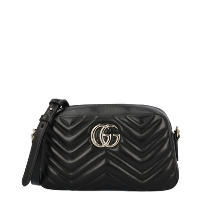 GG Marmont Small Matelassé Leather Camera Bag - Black - Image 1