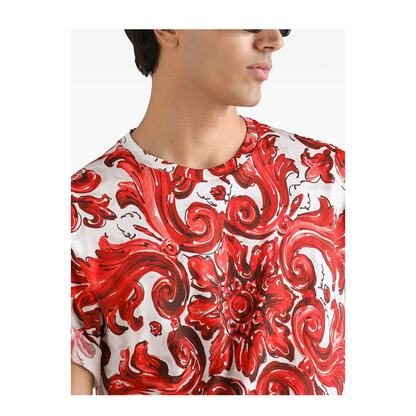 Majolica-Print Cotton T-Shirt - Image 4