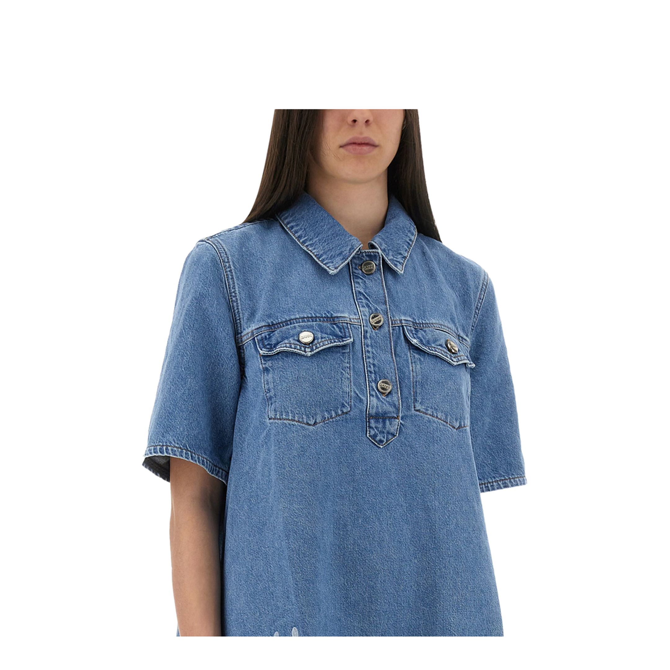 Mini Dress with Sangallo Embroidery - Image 4