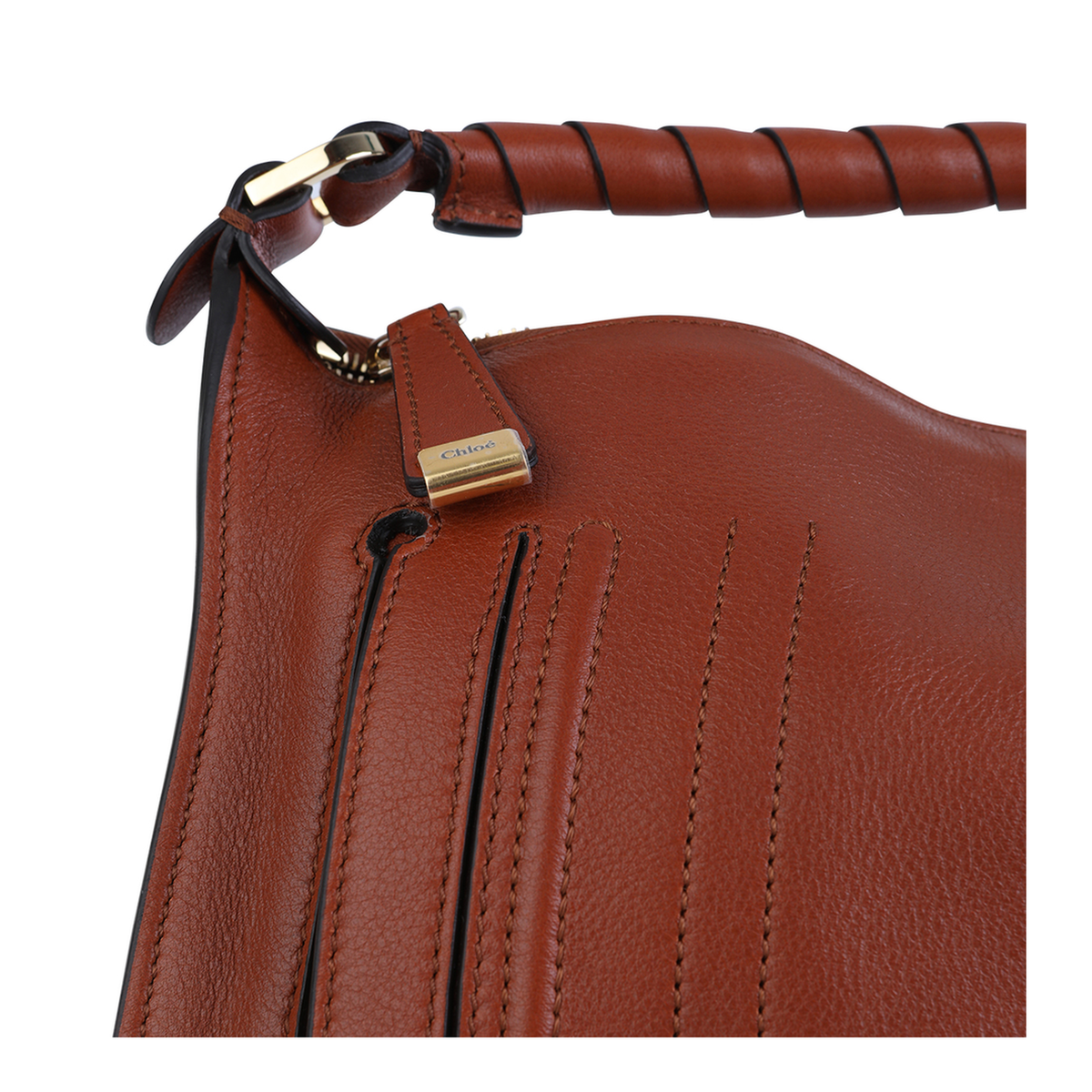 Marcie Medium Calfskin Shoulder Bag - Clay Brown - Image 8