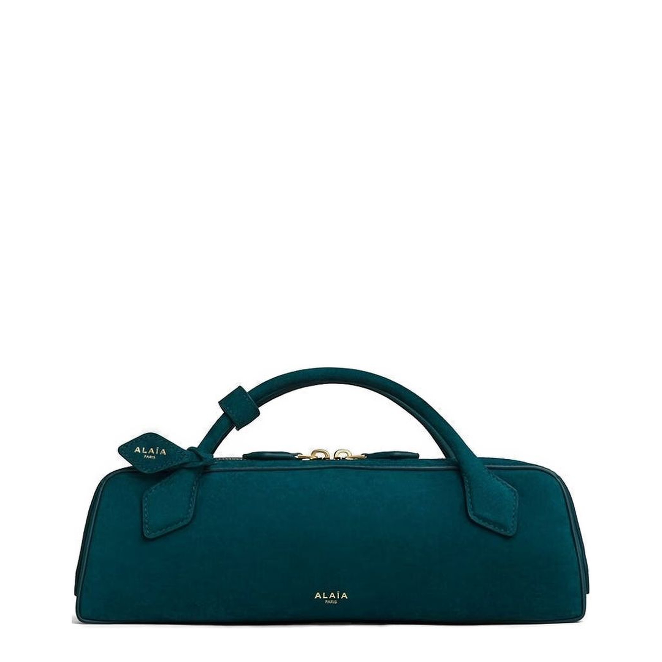 Le Teckel Suede Clutch - Peacock Blue - Image 1