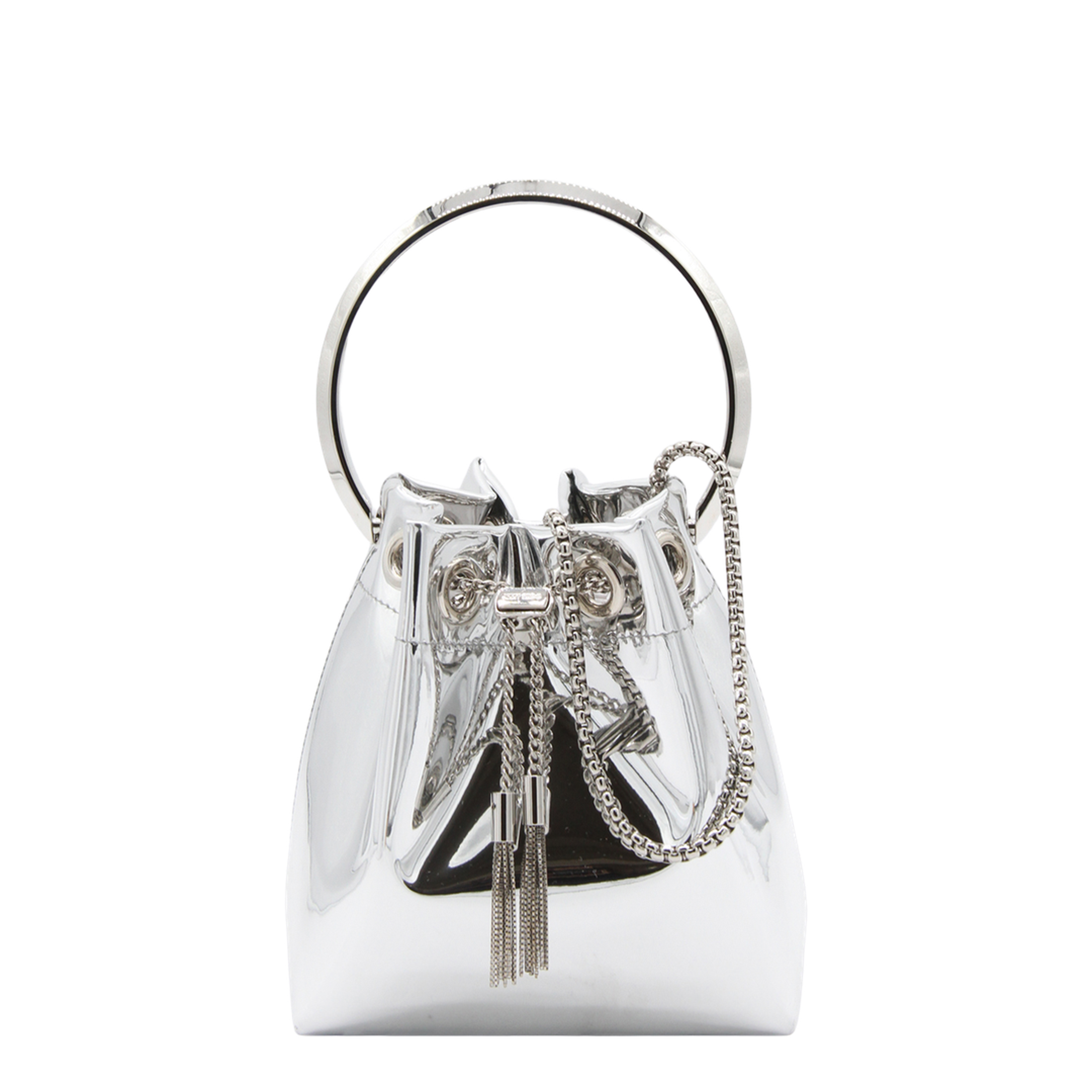 Bon Bon Mirror Fabric Mini Bag - Silver - Image 5