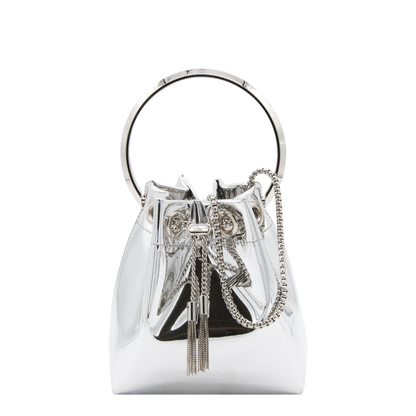 Bon Bon Mirror Fabric Mini Bag - Silver - Image 5