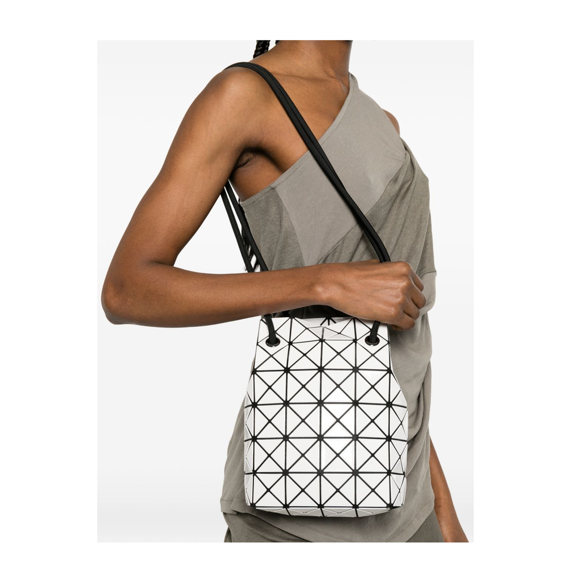 Geometric Wring Shoulder Bag - White - Image 5