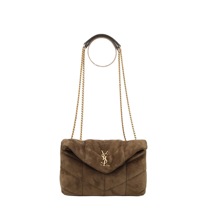 Toy Puffer Suede Shoulder Bag - Light Musk - Image 1