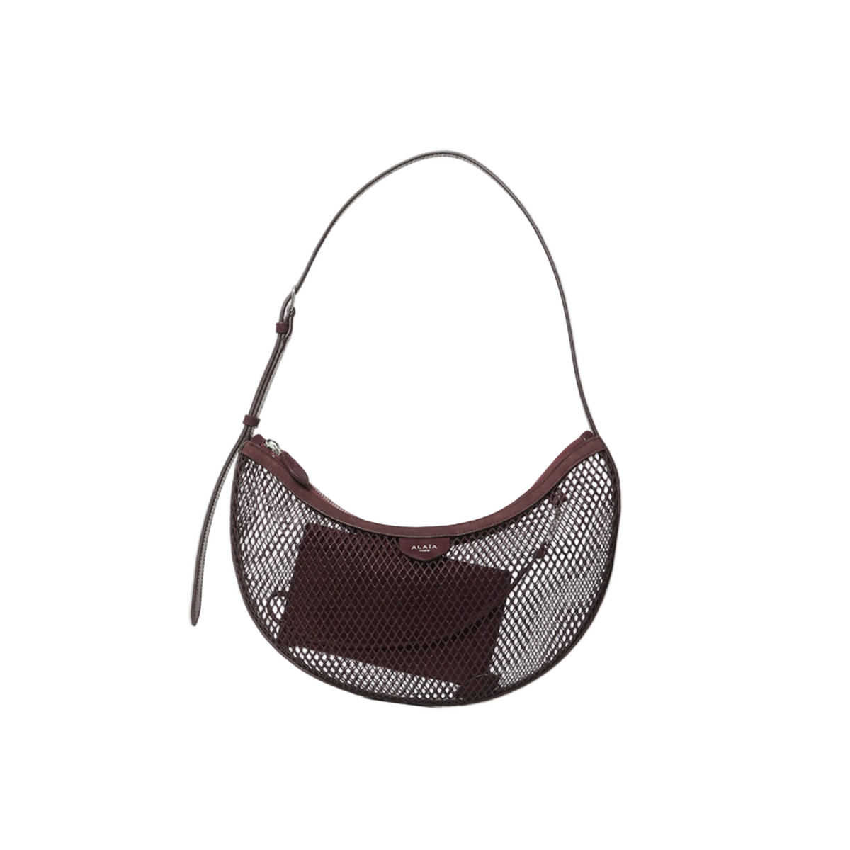 Demi Lune Fishnet Shoulder Bag - Noir - Image 1
