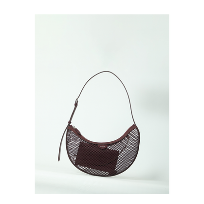 Demi Lune Fishnet Shoulder Bag - Noir - Image 1