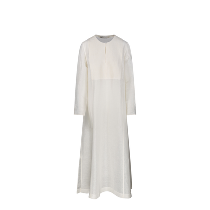 Ivory Linen Blend Caftan - Image 1