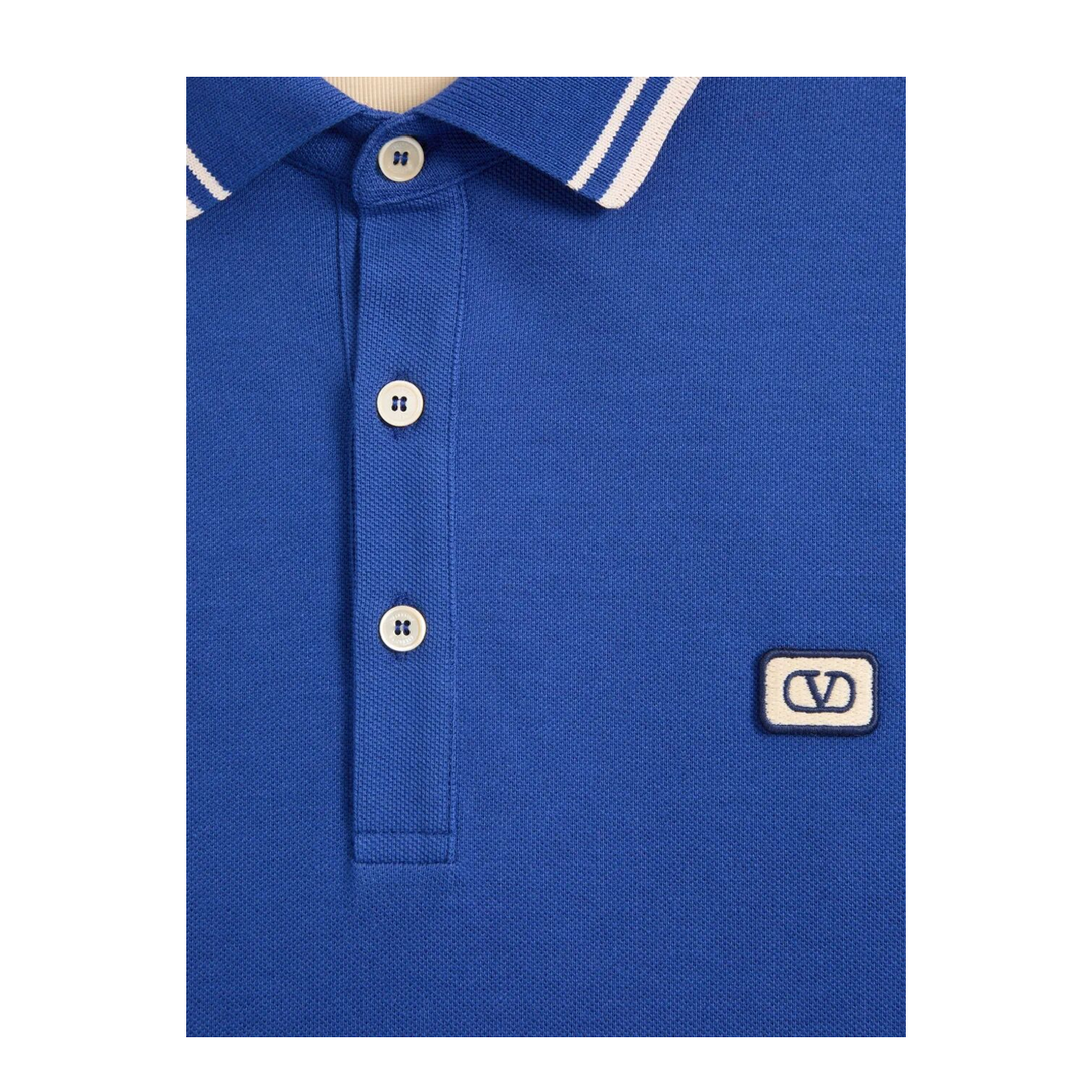 Cotton Piqué Polo Shirt with Vlogo Patch - Image 7